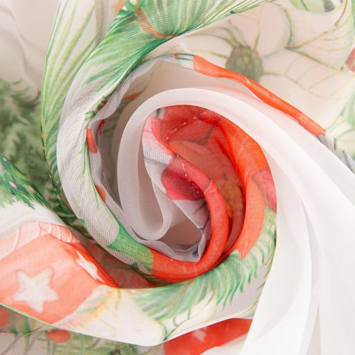 Тюль с подхватом и ламбрекеном Christmas red flowers 250х200см, 100% п/э, вуаль - Этель фото 6