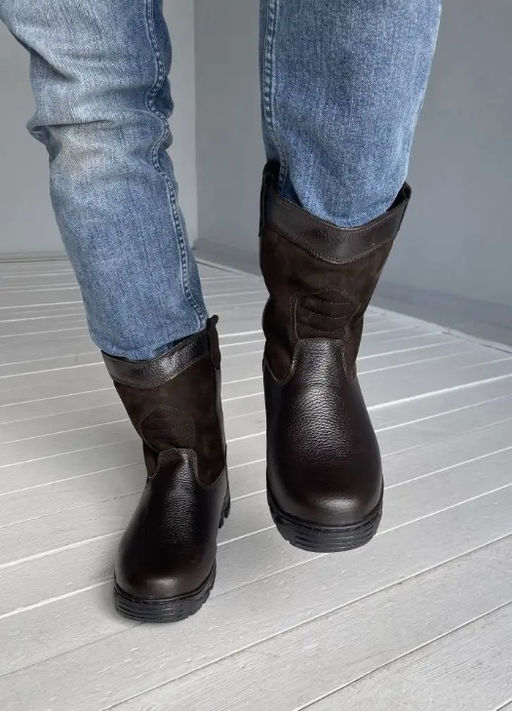 Мини-монголки мужские темно-коричневые, литая подошва, - Мирунт фото 19