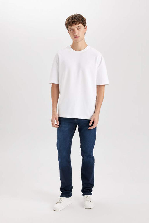 Джинсовые брюки Sergio Regular Fit Normal Mold с нормальной талией и зауженными штанинами - Defacto фото 3