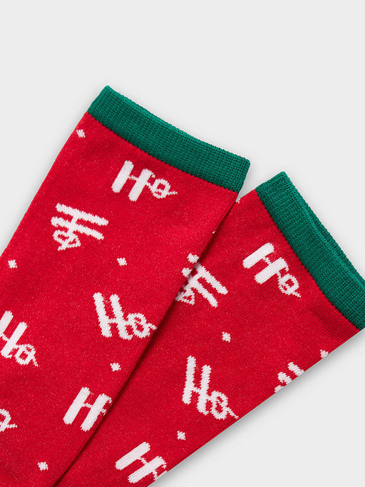 Цена за 5 пар! Высокие детские носки в ярком зеленом цвете с новогодним дизайном - Mark formelle фото 8