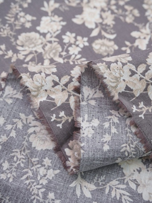 Импорт. хлопок "Летняя мелодия" цв.серый с лиловым оттенком, ш.1.5м, хлопок-100%, 100гр/м.кв