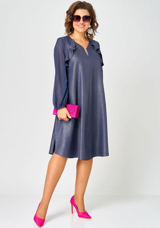 Платье EVA GRANT 7322А-Р синий баклажан