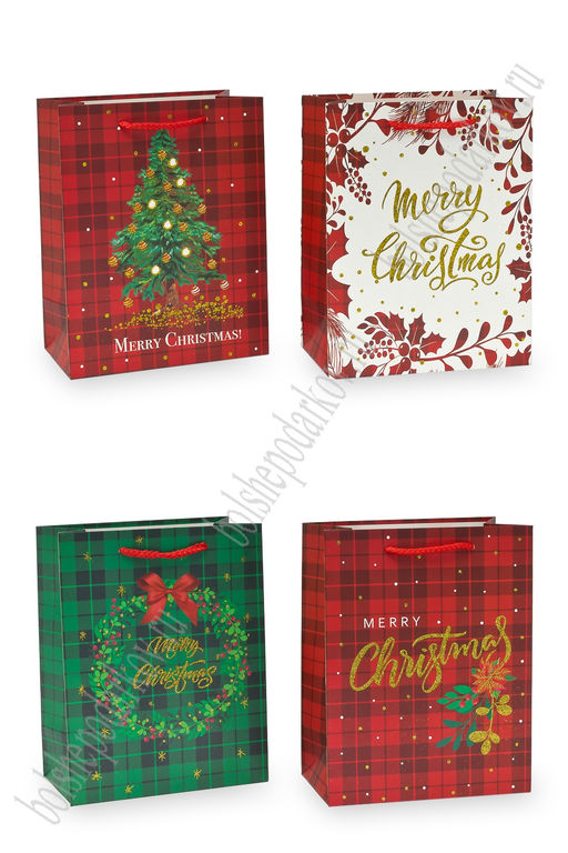 Пакет Новогодний 18*23*10 см (12 шт) SF-7567, микс №40