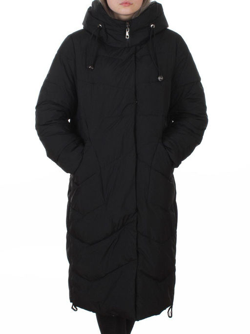 8806 BLACK Пальто зимнее женское (150 гр. холлофайбер)