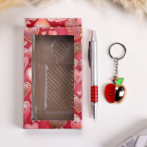 Набор подарочный, 2 предмета: ручка, брелок-яблоко