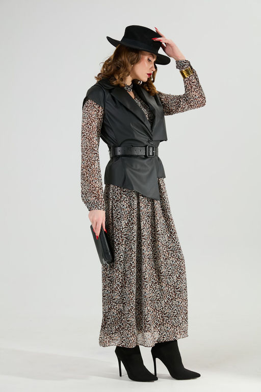 Костюм NIKVA н1020-1 коричневый мультиколор и чёрный  фото 4