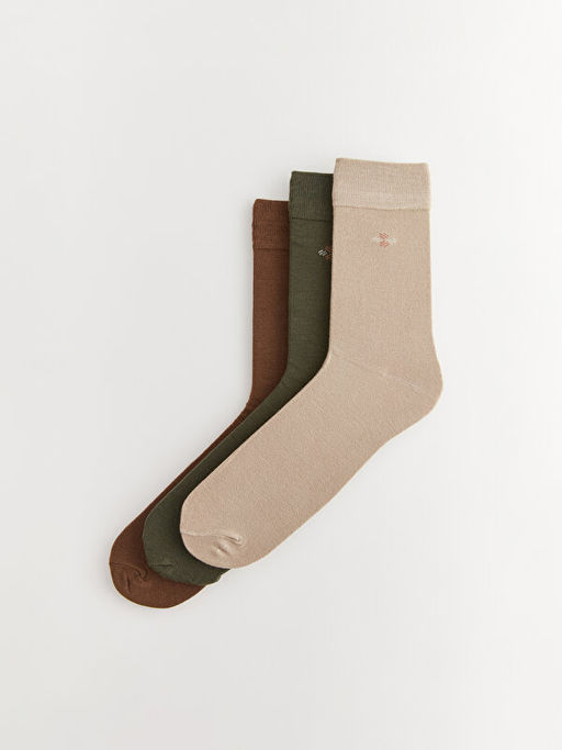 Desenli Erkek Bambu Soket ?orap 3l?