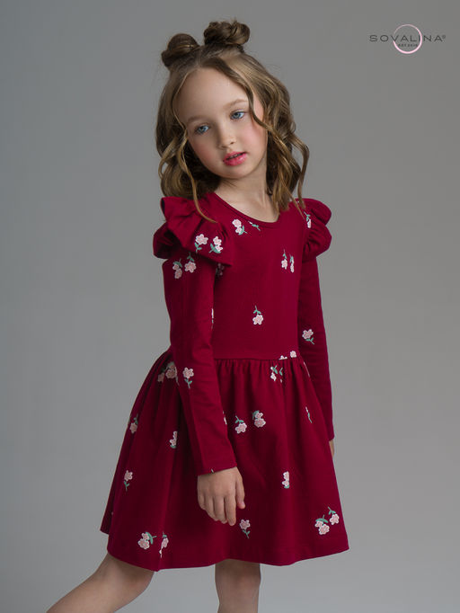 Платье Фея лютики бордо - Sovalina фото 2