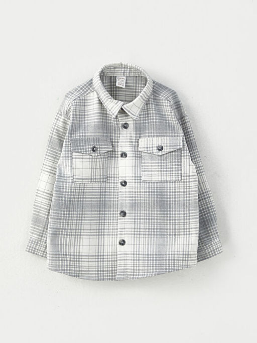 Uzun Kollu Ekose Desenli Erkek Bebek G?mlek