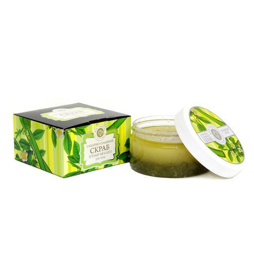 Сахарно-соляной скраб для тела ЗЕЛЕНЫЙ ЧАЙ И АЛОЭ - Мануфактура дом природы фото 2