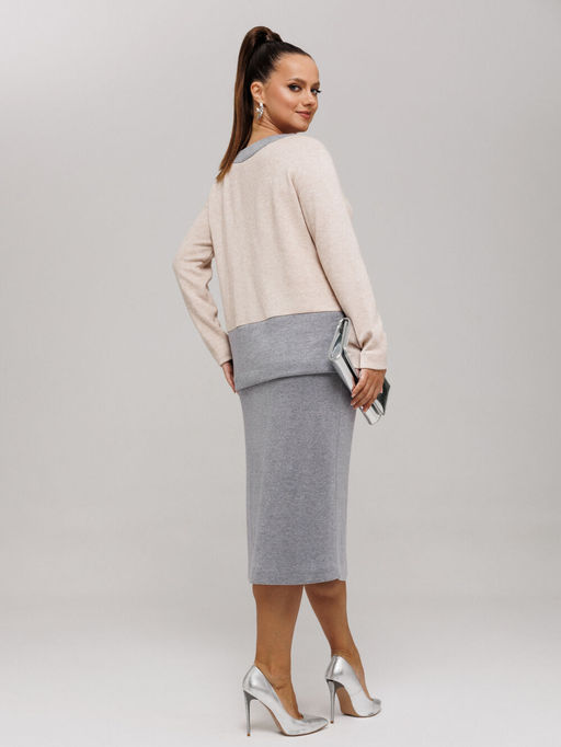 Костюм Galean Style 994 беж с серым  фото 2