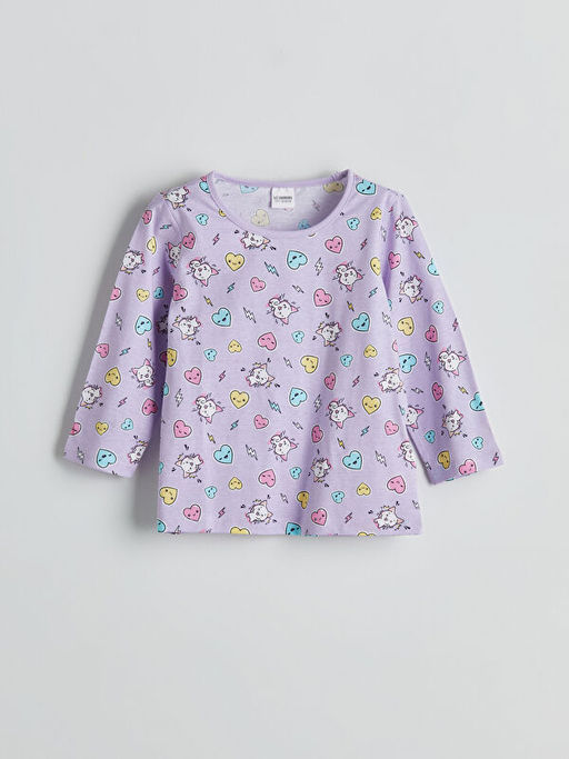 Bisiklet Yaka K?z ?ocuk Pijama Tak?m?