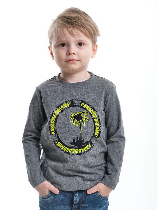 Лонгслив для мальчика с принтом UD 7752 граф.меланж