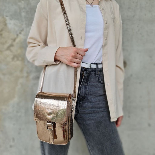 Женская кожаная овальная сумка через плечо 0116-20 - Cidirro фото 4