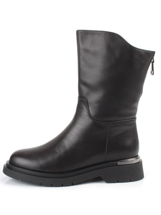 Z4228M BLACK Полусапоги зимние женские (натуральная кожа, натуральный мех) - Фабричный китай фото 6