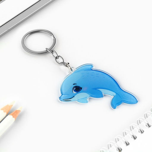Цена за 2 шт. Брелок для ключей детский «Дельфин», 3,5 х 10 см
