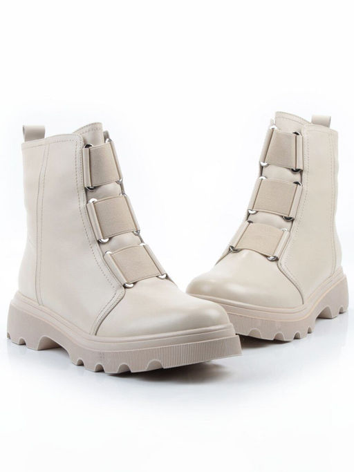 04-M2-706 BEIGE Ботинки зимние женские (натуральная кожа, натуральный мех)