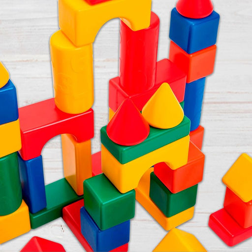 Кубики детские, пластиковые, цветные, 60 штук, 6×6 см