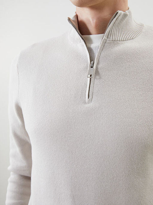 Dik Yaka Uzun Kollu Erkek Triko Kazak