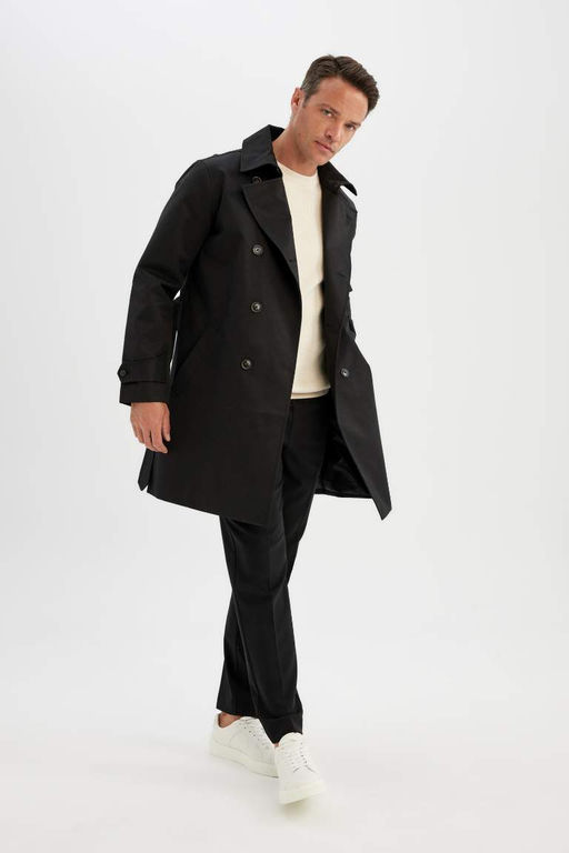 Водонепроницаемый тренч стандартного кроя на подкладке - Defacto фото 2