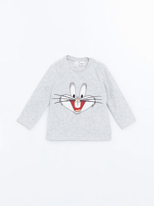 Bisiklet Yaka Bugs Bunny Bask?l? Erkek Bebek Pijama Tak?m? - Waikiki фото 2