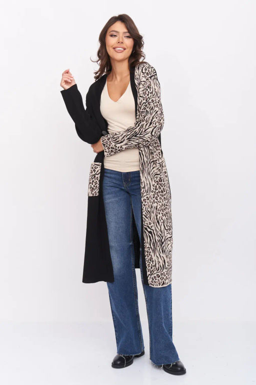 БЕЛАРУСЬ Кардиган Д 3272/черно-бежевый