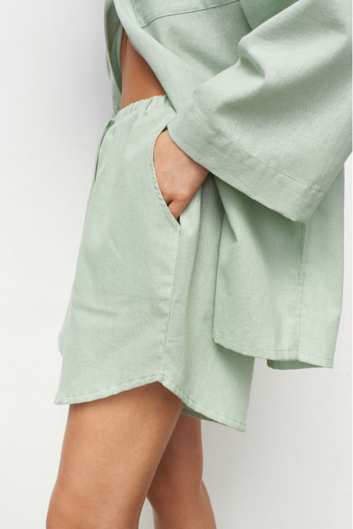 Костюм лён рубашка/шорты Irish Mint - Erist store фото 3