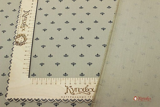 Плательный хлопок Воздушные цветочки на темно-бежевом-2, СОРТ2, ш.1.44 м, хл-100%, 125гр/м.кв - Купава фото 2