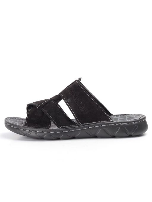 04-P2327-66 BLACK Тапочки мужские (натуральная кожа (нубук)) - Фабричный китай фото 11