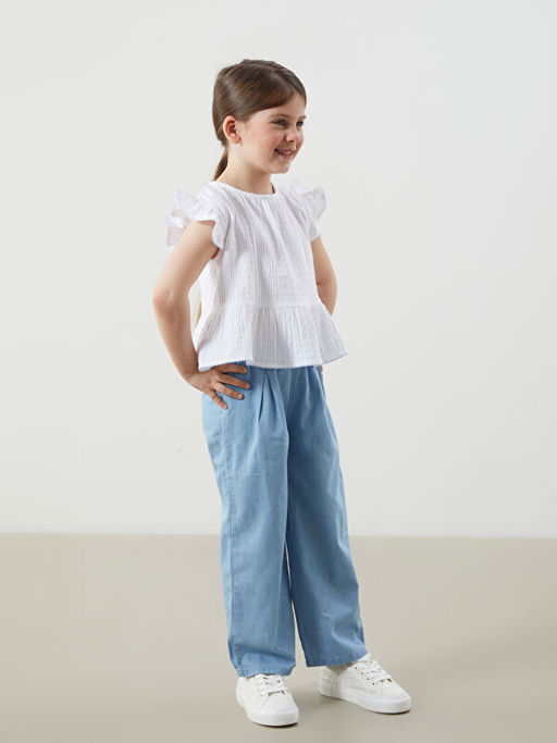 M?slin K?z ?ocuk Bluz ve Pantolon 2li