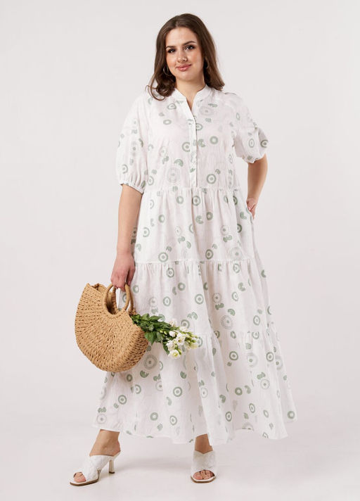 Платье ANDINA CITY 806-2 белое в круги фото 3