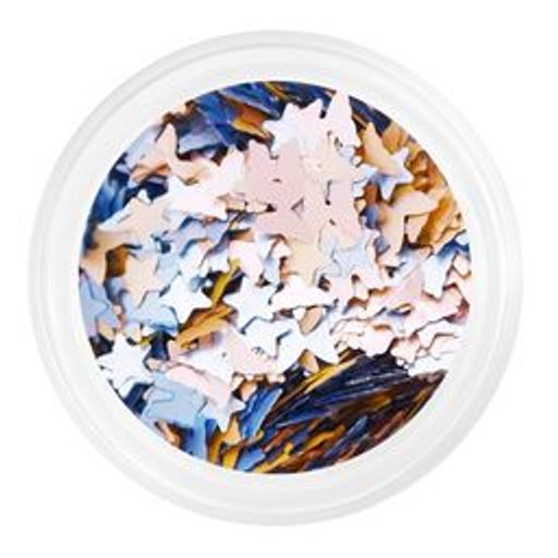 Камифубуки К111 "Бабочки и звездочки" бежевый и голубой матовый