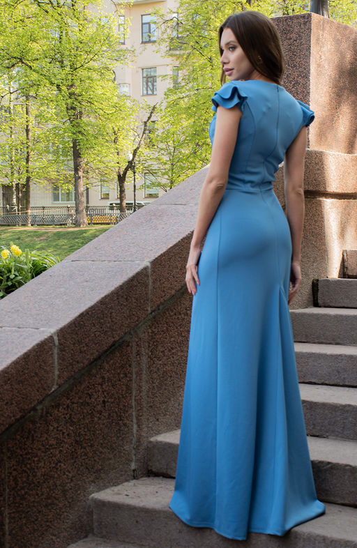 Элегантное платье светло-васильковый - Donna saggia фото 5