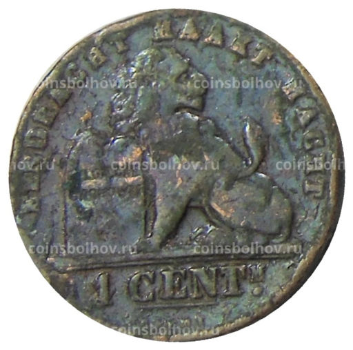 Монета 1 сантим 1894 года Бельгия Надпись на голландском  DER BELGEN