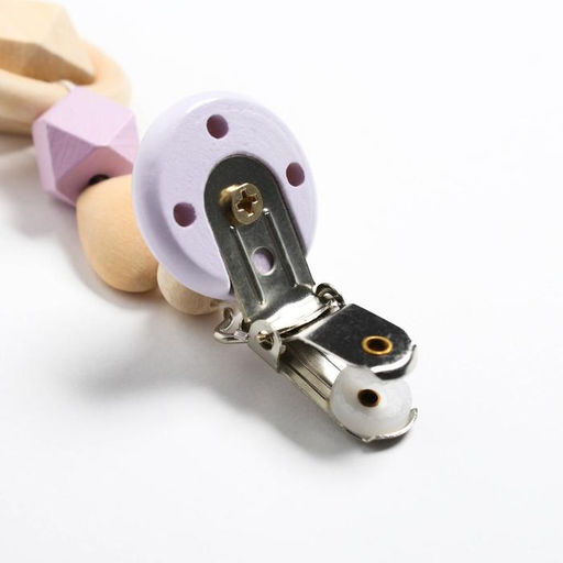 Держатель для соски - пустышки «Сердечко», деревянный, фиолетовый