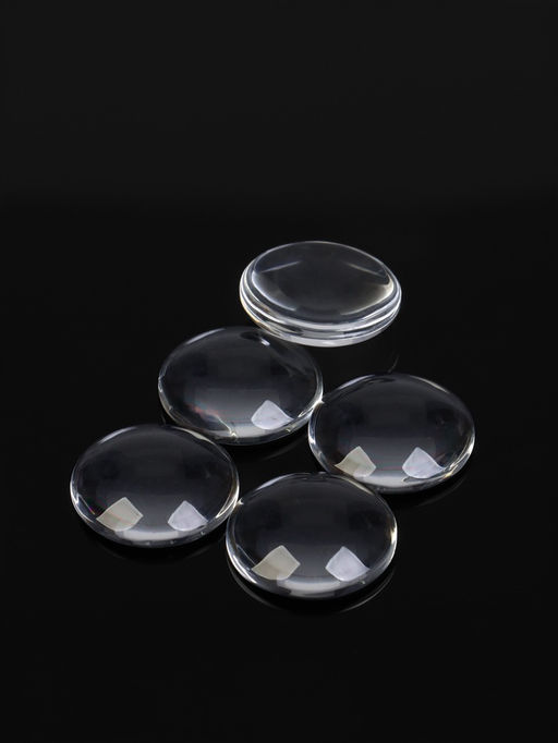 Цена за 2 шт. Кабошон стекло, круг 18 мм (набор 5 шт.), прозрачный