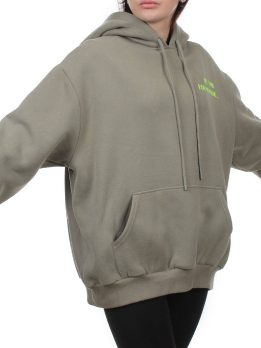 2620 GRAY GREEN Толстовка женская (85% хлопок, 10% полиэстер, 5% спандекс) - Fashion фото 3