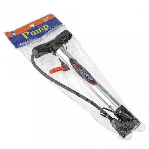 Насос велосипедный, ручной 33х12,5х3,3см, Т-образная ручка с фиксатором шланга, складная металлическая подножка, двойная насадка под авто- и велониппели, три адаптера, длина шланга 39см, алюминий/пластик, в пакете на картоне (Китай) - Домашняя мода фото 6