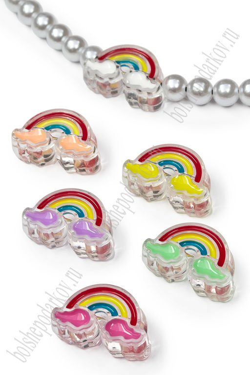 Бусины декоративные "Радуга" 2,5*1,5 см (20 шт) SF-7769, ассорти