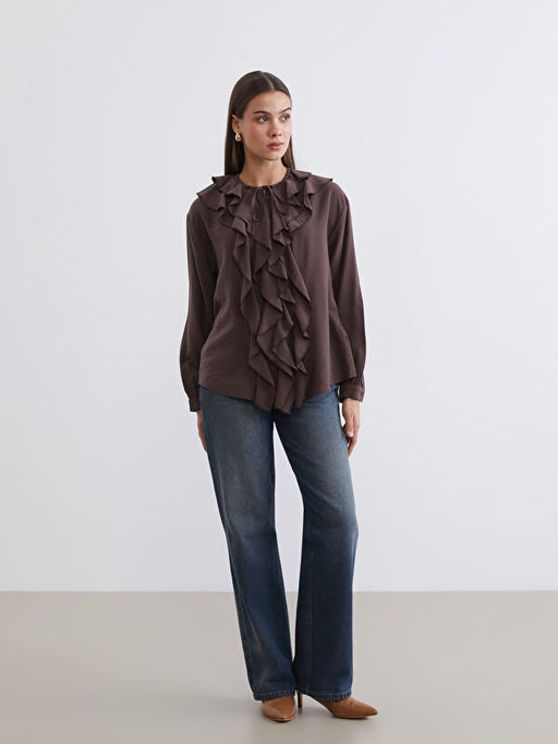 Bisiklet Yaka F?rf?rl? Bluz