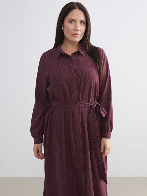 Ku?akl? ?izgili G?mlek Elbise