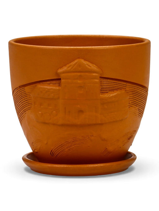 Горшок цветочный с поддоном 1,4 л, d15/h13 см терракот керамика, "Голландия" (М)