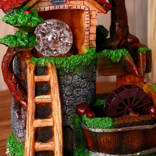 Фонтан настольный «Домик лестница», 12×19×27 см, с подсветкой