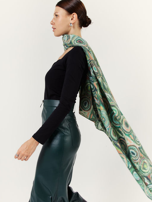 Большой, мягкий, тонкий и очень нежный двусторонний палантин с рисунком - Tantino фото 3