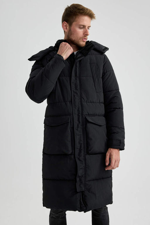 Водоотталкивающая куртка-пуховик с капюшоном. Парка - Defacto фото 4