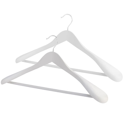 Набор вешалок дерев., 2 шт., с расшир. плеч., 44.5*23*5.8 см, JAPANESE WHITE, шт - Valiant фото 2
