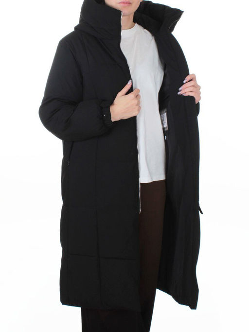 9917 BLACK Пальто зимнее женское (150 гр. холлофайбер)