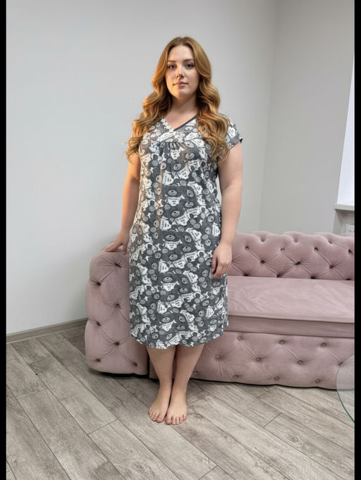 Пышечка сорочка ночная (серый)