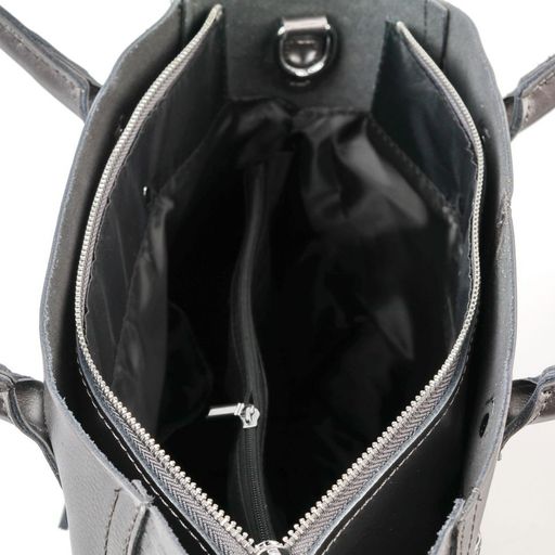 Женская кожаная сумка 9145-220 Пеарл Блек - Cidirro фото 4