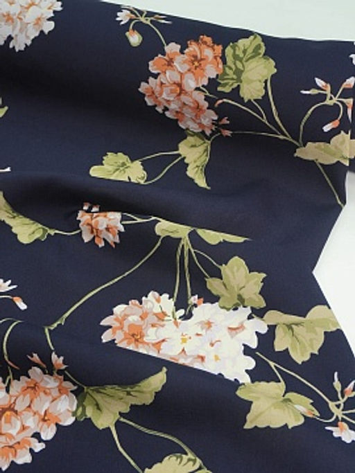 Штапель Ароматная гортензия цв.чернильный, ш.1.45м, вискоза-100%, 105гр/м.кв